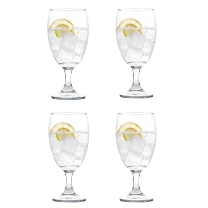 Cristar Lexington Glass Water Goblets Set Of 4, 16.5oz Dishwasher Safe Drinking Goblets For Iced Tea, Sangria, Lead-Free Stemmed Water Glasses, Made in Colombia.