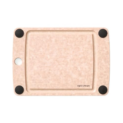 Epicurean All-In-One Cutting Board with Non-Slip Feet and Juice Groove, 10" × 7", Natural/Black - color: Natural/Black, size: 10"L x 7"W