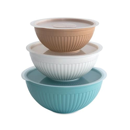 Nordic Ware Prep and Serve Mixing Bowls Set, 6-Piece, Earth-Tones - color: Earth-Tones, size: 6-Piece