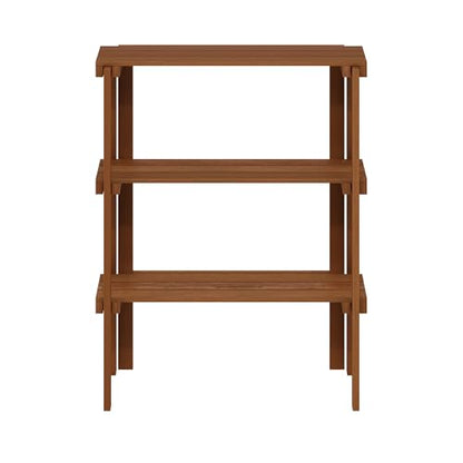Furinno TIOMAN Plant Shelf, 3-Tier Plant Stand, Display Shelf, for Multiple Plants, Plants Pot, Easy Toolless Assembly, Patio, Balcony, Garden, Natural
