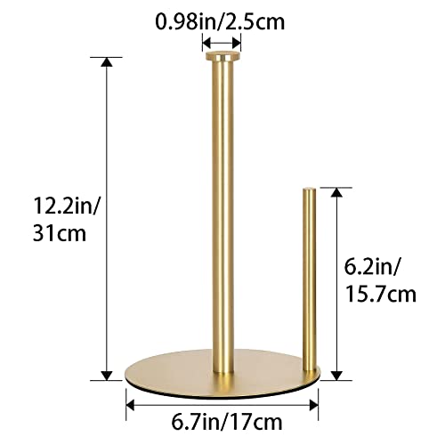 OBODING Gold Countertop Paper Towel Holder, Stainless Steel, Modern Kitchen and Bathroom Organization - color: Gold