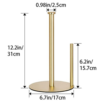 OBODING Gold Countertop Paper Towel Holder, Stainless Steel, Modern Kitchen and Bathroom Organization - color: Gold