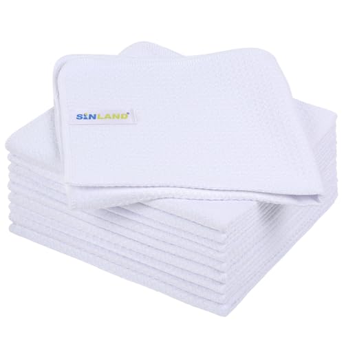 Sublimation Blank Towels Waffle Kitchen Towel White 16x16 10 Pack | Microfiber, Fast Drying, Tea Towel, Polyester Dish Towels for Home, Decorate, DIY - color: Whitex10-280g, size: 16 inchx16 inch