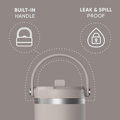 Hydrapeak Nomad 32oz Stainless Steel Insulated Travel Tumbler with Handle & Straw Lid, Leakproof, Cupholder Friendly, Back to School, College Dorm, Gym & Everyday Hydration, Cold 24 Hours (Mocha) - color: Mocha