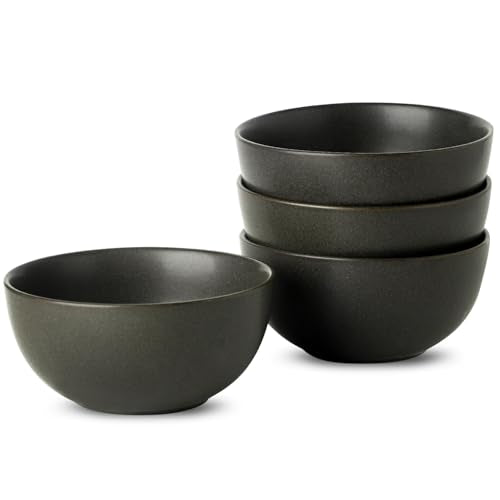 Cereal Bowls, 24 oz Soup Bowls Set of 4, Ceramic Bowls Set for Salad, Fruit, Breakfast, Dessert, Stoneware Bowls for Kitchen, Dishwasher & Microwave Safe, Matte Black - color: Matte Black, size: Set of 4