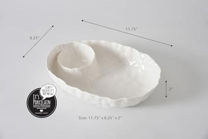 Willow, Oval Chip & Dip, 12" x 9" x 2.5"