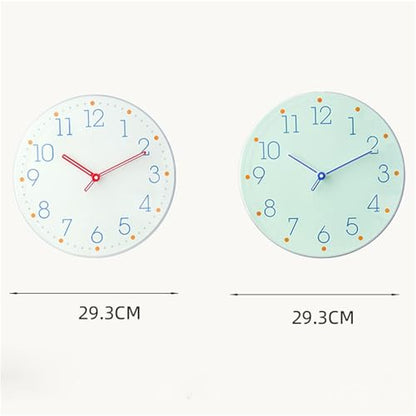 Wall Clocks Minimalist Wall Clock Living Room Home Use Silent Operation Battery Powered(Green) - color: Green