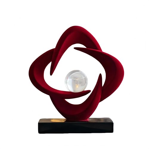 AWNR Modern Sculptures Living Room Shelf Decor Home Décor Accents | Red Abstract Art Accessories Decoration for Coffee Table Entryway Console Office Desk Nightstand Shelves Housewarming Gift - color: Red-a