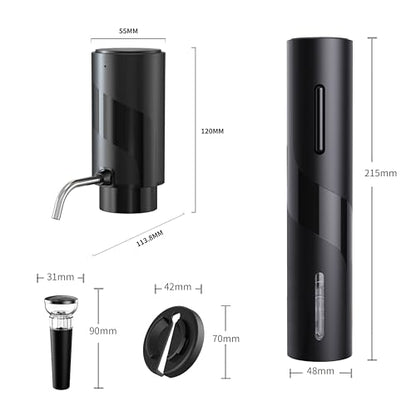Electric Wine Set 4 | Automatic Wine Opener Dispenser Gift Set - Electric Corkscrew Opener & Auto Wine Dispenser | Ideal Housewarming Gifts