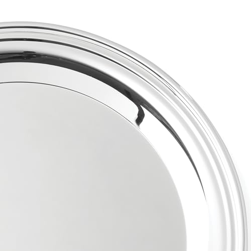 Reed & Barton Derby Silverplate Round Serving Tray, Coffee Table Decor | hand wash only | 12 inch diameter | jewelry dish, coffee table decor, food tray, gift for women, tray decor - style: Round Tray