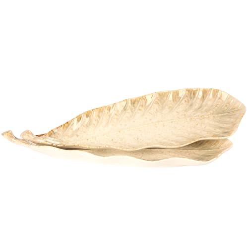 Serving Platter Olives Plate Set of 2, Large Serving Tray for Entertaining, Porcelain Trays and Platters, Salad Appetizer Tray,Dishwasher & Microwave Safe, Gradient beige 17 Inch - color: Gradient beige, size: 17 Inch