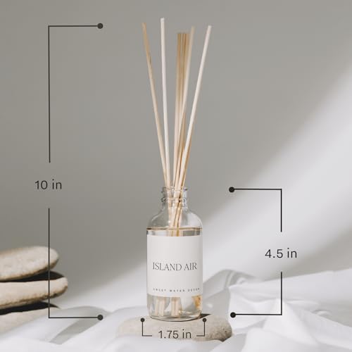 Sweet Water Decor Coastal Lemon Clear Reed Diffuser – Room Decor Aesthetic with Long-Lasting Premium Fragrance of Lemon, Sea Salt, Jasmine & Driftwood for 4 Months – Ideal for Home Décor - style: Coastal Lemon