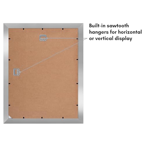 Americanflat 4x6 Collage Picture Frame with Shatter-Resistant Glass - Fits Five 4x6 Photos or Use as One 11x14 Picture Frame - Signature Collection - Collage Frames for Wall Display - Silver | Overall frame size 11x14, Shatter-resistant glass, hangs verti