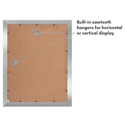 Americanflat 4x6 Collage Picture Frame with Shatter-Resistant Glass - Fits Five 4x6 Photos or Use as One 11x14 Picture Frame - Signature Collection - Collage Frames for Wall Display - Silver | Overall frame size 11x14, Shatter-resistant glass, hangs verti