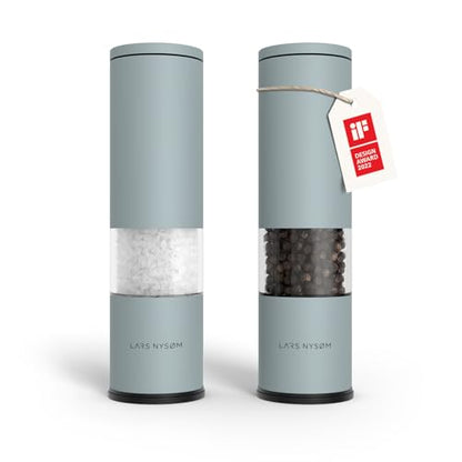 LARS NYSØM Salt and Pepper Grinder Set Manual, Stainless Steel Salt and Pepper Mills with Adjustable Ceramic Grinder I Design Spice Shakers (Sky Blue) - color: Sky Blue, size: Set of two manual grinders