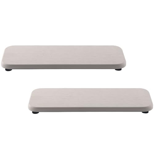NiuYichee 2 Pcs Sink Stone Soap Trays, Water Absorbing Diatomite Tray Used for Hand Soap/Cosmetic Bottles/Dish Soap in the Kitchen/Bathroom Sink Countertop, Fast Dry Stone Tray with Non-Slip Pads - color: White, size: 9" x 4" without groove