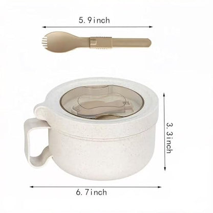 OZY Microwave Bowl Set with Lids and Handles,Ramen Noodles Cup Mug for Instant Noodles,Oatmeal,Salad,Soup,Cereal,Ideal for Home,Office, Dorm,BPA-Free (Beige Beige) - color: Beige Beige
