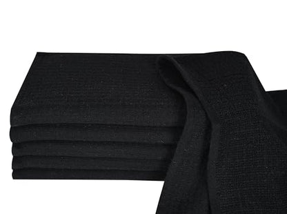 Dish Towels|Kitchen Dish Cloths Two-Sided Waffle Terry|13x28 Inches 100% Cotton Dish Rags Washing Dishes|Super Absorbent Reusable Quick Drying Dish Towels| 6-Pc Set Black - color: Black-2