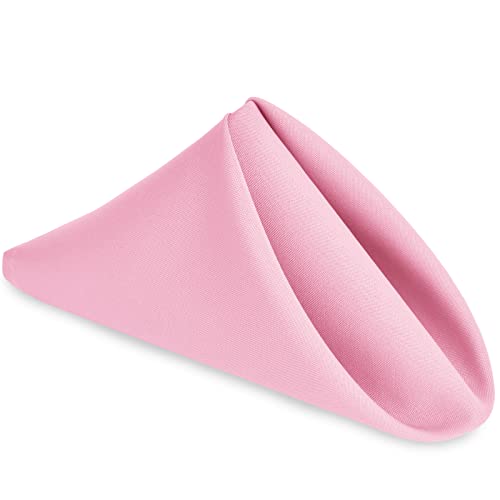 Cloth Napkins Set of 6, 18 x 18 Inch, Washable Pink Dinner Napkins with Hemmed Edges for Restaurant, Wedding and Holiday - color: Pink, size: 18" x 18" (Set of 6)