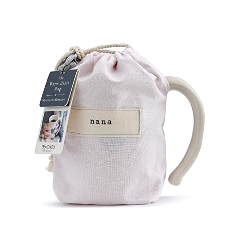 DEMDACO Warm Heart Ivory Ceramic Stoneware Nana Heart Mug, 16 oz | Meaningful Coffee Mug for Cherished Relationship Reminders, Curved Handle, Comfy Grip, Hand-Thrown, Microwave-Safe - style: Nana