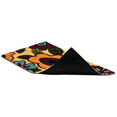 Notrax, Retro Flower, Vinyl-Backed Natural Coir Doormat