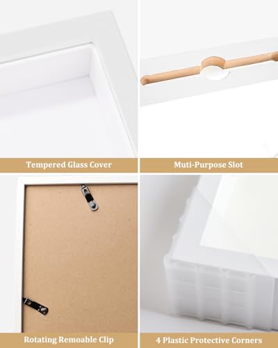 Adventure Archive Box, 12 x 12 Inch Travel Box for Memories, Travel Shadow Box Frame with Slot, Adventure Box, Keepsake Display Case, Perfect for Travel Memento Display Case Travel Decor Gift (White) - size: 12×12-white