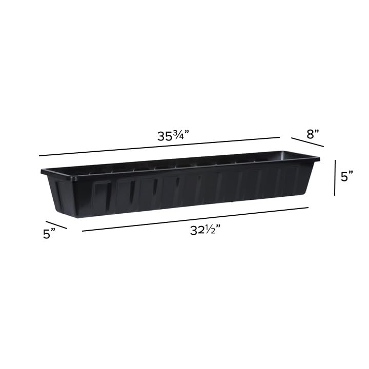 Root & Vessel Poly-Pro Plastic Flower Box Planter, Black, 36-Inch - color: Black, size: 36-Inch