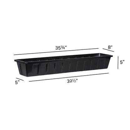 Root & Vessel Poly-Pro Plastic Flower Box Planter, Black, 36-Inch - color: Black, size: 36-Inch