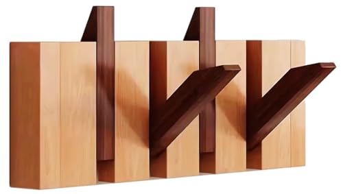 Wall Mounted Coat RackHooks Piano Key Hangers Natural Solid Wood Hanger Non-Woven Fabric Clothes Hangers for Closet, Kitchen, Bedroom, Bathroom, Entryway (Walnut-Beech, 4 Hooks) - color: walnut-beech, size: 4 Hooks