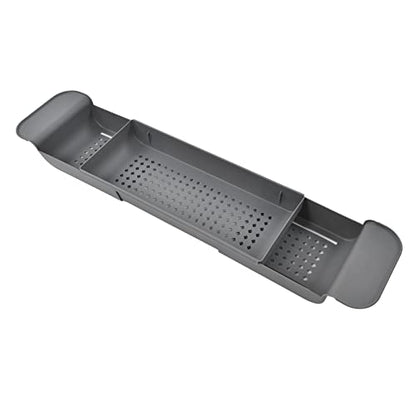 Expandable Bathtub Caddy Tray, PP Material, Adjustable Length, Ideal for Relaxing Baths and Organizing Toiletries (Gray) - color: Gray