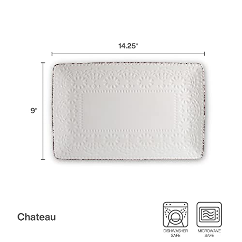Pfaltzgraff Chateau Serve Platter, 14.25 Inch, Blue and White,Cream - style: Serve Platter