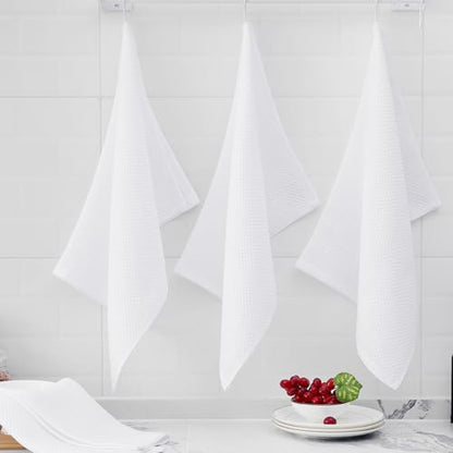 Homaxy 100% Cotton Oversized Waffle Weave Kitchen Towels 4-Pack, White | 20 x 28 Inches, Ultra Soft Absorbent Dish Towels, Quick Drying Large Cleaning Towels - color: White, size: 20 X 28 - 4 Pack