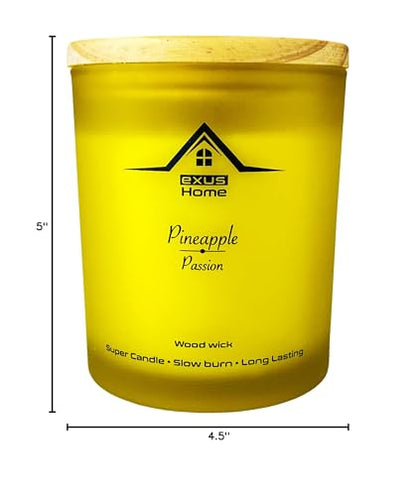 Hand Crafted, Soy Wax, Wood Wick, Aromatic Candle. Non-Toxic (Pineapple/Passion)
