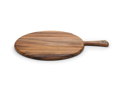 Ironwood Gourmet Round Provencale Paddle Round, Acacia Wood 0.5 x 12 x 16 inches - size: 16"L x 12"W