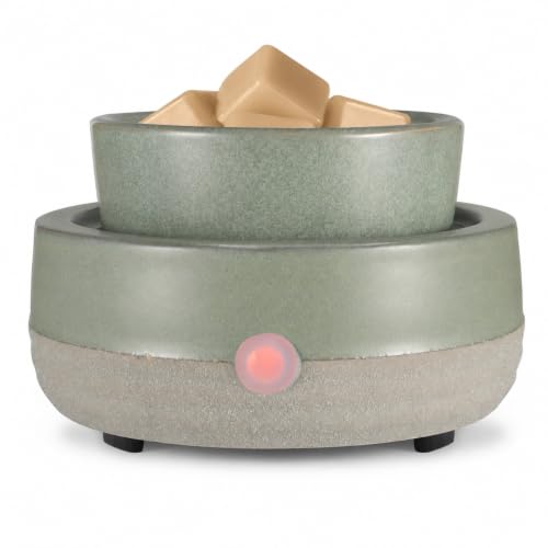 Wax Melt Warmer, Ceramic Electric Candle Wax Warmer 3-in-1 Oil Burner Fits Yankee Large Jar, Scented Candle Holder for Home Decor Thanksgiving Christmas Day Gifts (02-Light Green) - color: 02-light Green