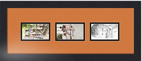 ArtToFrames Collage Photo Frame Double Mat with 3 - 3x5 Openings and Satin Black Frame - color: Octoberfest, size: 3 - 3x5
