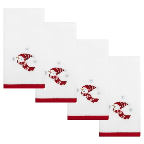 Avanti Linens - Fingertip Towels, Soft & Absorbent Cotton Velour, Christmas Bathroom Essentials, Set of 4 (Holiday Cheer) - size: 4 Pack Fingertip Towels