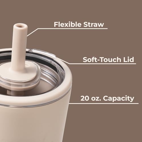 HydroJug Everyday Tumbler 20 oz, Ceramic-Lined Straw Cup, Dune - color: Dune, size: 20 Ounces