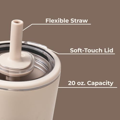 HydroJug Everyday Tumbler 20 oz, Ceramic-Lined Straw Cup, Dune - color: Dune, size: 20 Ounces