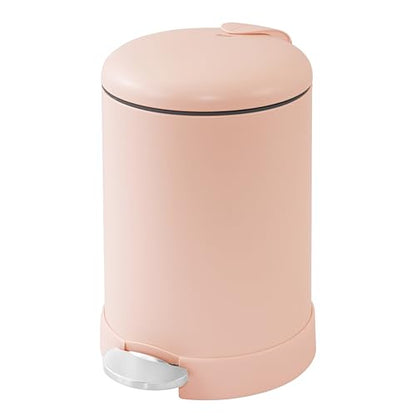 Glad Small Trash Can, 1.2 Gallon | Round Stainless Steel Garbage Bin with Soft Close Lid & Step Foot Pedal | Metal Waste Basket with Removable Inner Bucket, Rust - color: Rust