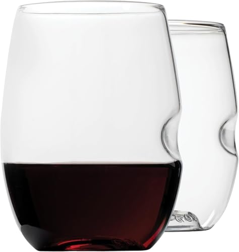 GOVINO Unbreakable Plastic Wine Glasses - Stemless Shatterproof Tritan Glassware, Fancy Cups That Look Like Glass, 16oz, Set of 2 - size: 2 Count (16 oz)