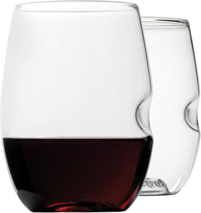 GOVINO Unbreakable Plastic Wine Glasses - Stemless Shatterproof Tritan Glassware, Fancy Cups That Look Like Glass, 16oz, Set of 2 - size: 2 Count (16 oz)