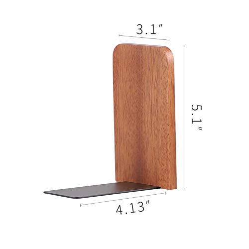 muso wood Sapele Book Ends for Shelves, 1 Pair | Non-Slip Bookends, Heavy Duty Wooden Bookend, Suitable for Books & Movies Storage - color: Sapele-1 Pairs
