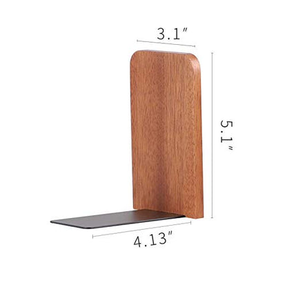 muso wood Sapele Book Ends for Shelves, 1 Pair | Non-Slip Bookends, Heavy Duty Wooden Bookend, Suitable for Books & Movies Storage - color: Sapele-1 Pairs