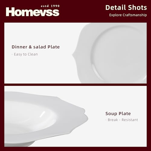HomeVss, New Bone China Dinnerware Set, Embossed Lotus Design, 20pc Set - color: Lotus, size: Service for 4 - 20pc Set