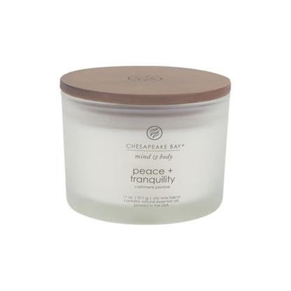 Chesapeake Bay Candle Scented Candle Peace + Tranquility (cashmere jasmine) 3-Wick Coffee Table Jar - color: Peace + Tranquility, size: 11oz
