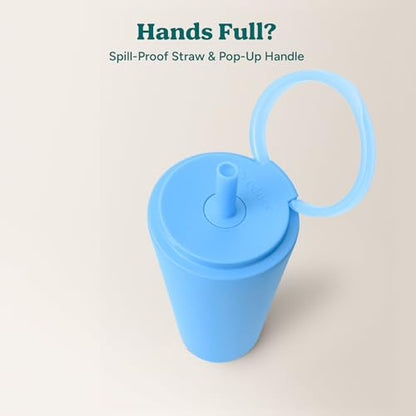 REDUCE Halo 32 oz Stainless Steel Vacuum Insulated Tumbler - Spill Proof Travel Mug with Flip Handle Lid - Keeps Drinks Cold for 32 Hrs - Dishwasher Safe - Cupholder Friendly - Oahu Blue - color: Oahu Blue, size: 32 Ounces
