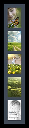 ArtToFrames Collage Photo Frame Single Mat with 5-5x7 Openings and Satin Black Frame. - color: 5 - 5x7 - (2138), size: Blue Jay