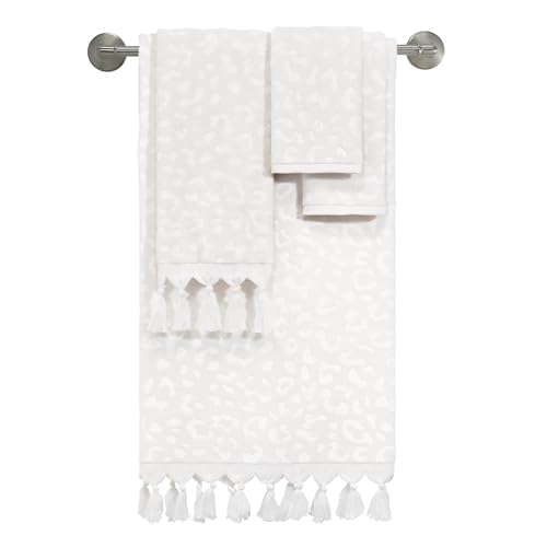 Nicole Miller - 4pc Towel Set, Soft & Absorbent, Dorm Room Essentials (Celina Collection, Cream) - size: 4pc Towel Set