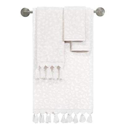 Nicole Miller - 4pc Towel Set, Soft & Absorbent, Dorm Room Essentials (Celina Collection, Cream) - size: 4pc Towel Set